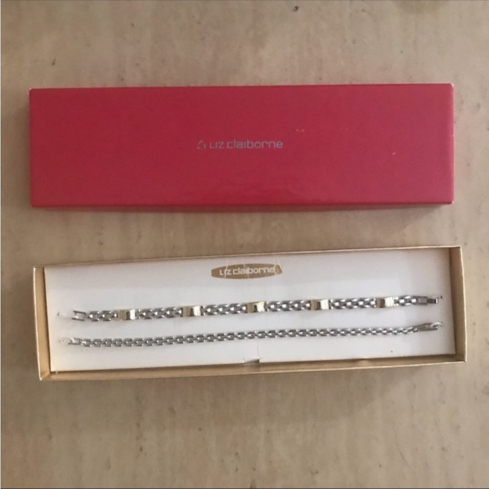 Liz Claiborne Silver Gold Bracelet Set